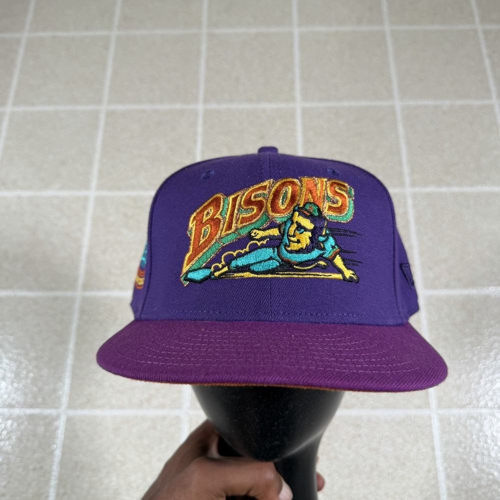 Buffalo Bisons Custom Fitted Cap. Size  7 1/2. New Era Purple Passion Berry